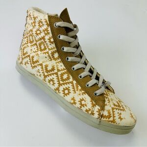 Kim & Zozi Gipster Geo print hi top canvas hippie bling sneakers Size 9